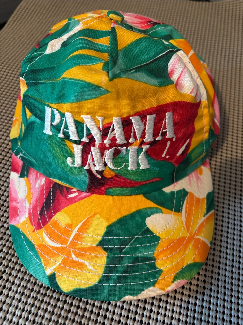 Panama Jack Floral Baseball Cap - Yellow, Green & Pink